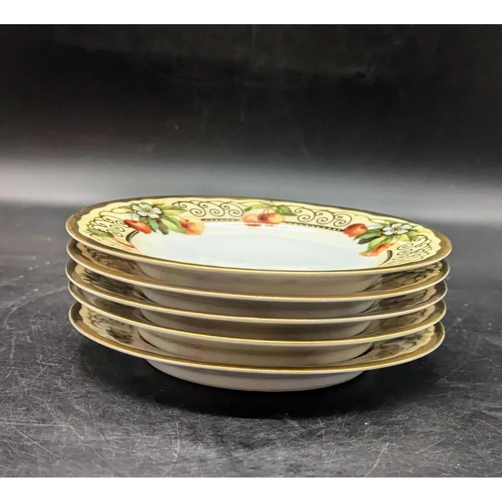 Royal Worcester Evesham Gold Set/5 Bread Butter Plates 5 5/8